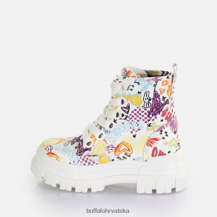 bijeli grafit Buffalo aspha lace up hi ankle-boot vegan |čizme TDD6T375